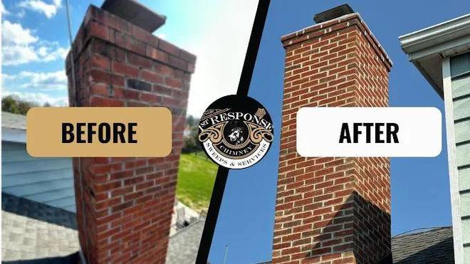Chimney rebuild  before and after