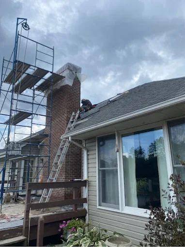 Crown and flashing repair in progress
